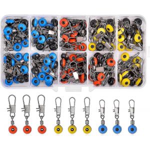 Kit De Glissi&egrave;res De Plomb De Ligne - Connecteur De Flotteurs De P&ecirc;che, &Eacute;merillons Roulants Avec Boutons-Pression De Verrouillage - Neuf