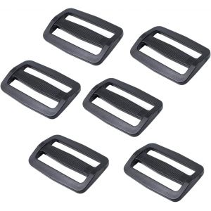 Mevronisshop-Tri Glide Slider Slider 25mm/32mm/38mm/50 Mm En Plastique Solide Avec Boucle R&eacute;glable Pour Sangle De Sac &Agrave; Dos, Ceinture Noir, Noir - Neuf
