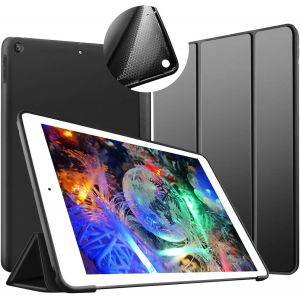 ELVORIX-Coque pour iPad 10,2 Pouces 2021/2020/2019 (iPad 9&egrave;me/ 8&egrave; / 7e G&eacute;n&eacute;ration) Housse &Eacute;tui de Slim L&eacute;ger Coque [Veille/R&eacute;veil Automatique] Souple TPU Arri&egrave;re Bumper Cover Smart Case, Noir - Neuf