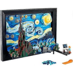 Série d'idées 21333 Van Gogh Nuit étoilée Lune Dieu Nuit Peinture à l'huile Blocs de construction Jouets assemblés-Bus étendu rouge - Neuf