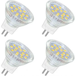 Mr11 Gu4 Led 2w Blanc Froid 6000k,120° 250lm,Halogène Mr11 10w 20w Équivalent,Ac Dc 24v 12v Spot Led Encastrable Gu4 35mm Pour Meuble Cuisine Camper,Non-Dimmable,Lot De 4 - Neuf