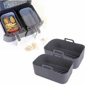 lbgwp60-Panier En Silicone Pour Double Friteuse À Air Comprimé Réutilisable - Accessoires De Rechange De Papier Sulfurisé Pour Friteuse À Air, Four Et Micro-Ondes - Panier Double Doublure - Neuf