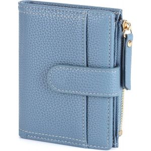 Portefeuille Femme Cuir, Porte Monnaie Femme Petit Portefeuilles Et Porte-Cartes Avec Fermeture Éclair Poche À Monnaie, Vert - Neuf