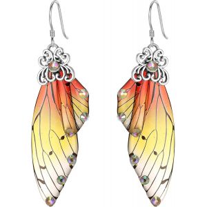 Kal-Boucles D'oreilles Suspendues Papillon Ailes Goutte Cristal Libellule Insecte Quotidien &Eacute;t&eacute; Pour Femme Multicolor - Neuf