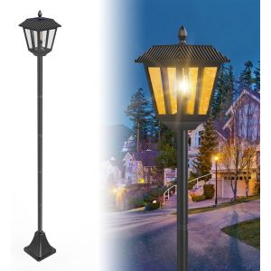 Lanterne Solaire Led Pour Extérieur Lampe De Jardin Avec Piquet Luminaire Solaire Extérieur Résistant Aux Intempéries Lampadaire De Chemin De Jardin 180 Cm Blanc Chaud (1 Pièce) - Neuf