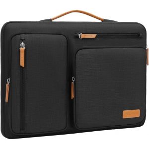 Housse 360° Pour Ordinateur Portable 16 Pouces, Compatible Avec Macbook Pro 16, Hp, Acer, Dell, Lenovo, Asus, 15-15,6 Pouces Sac Ouvert Latérale Avec 4 Poches Zippées&Poignée,Noir[ZHB2233] - Neuf