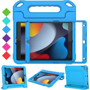 LORANKA-&Eacute;tui pour enfants pour iPad 9e/8e/7e g&eacute;n&eacute;ration 10,2"" 2021/2020/2019, coque pour iPad Air 3e g&eacute;n&eacute;ration/Pro 10,5"", coque durable antichoc avec protecteur d'&eacute;cran pour iPad 10,2 et 10,5, bleu - Neuf