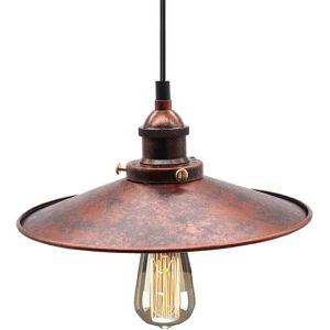 Kal-Suspension Luminaire Industrielle E27 Métal Vintage Noir Câble Réglable Intérieur Rétro Lustre Plafonnier Pour Luminaire De Cuisine Salon Restaurant (Rouille) - Neuf
