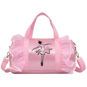 Charmant Sac De Sport Pour Filles - Sac Fourre-Tout Élégant Pour La Danse Et L'école Avec Sangle Réglable, Parfait Pour Les Jeunes Danseuses, Le Ballet Et La Gymnastique ! - Neuf