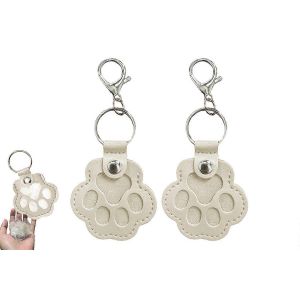 2pcs Animal De Compagnie De La Patte En Forme De Cl&eacute; De La Cha&icirc;ne D'animal &Agrave; Fourrure De La Cha&icirc;ne De La Cl&eacute; Pet Memorial Cadeau Porte-Cl&eacute;s-Blanc - Neuf