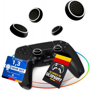 Kal-Ps4 Xbox Ps5 Thumb-Stick Ensemble Accessoires Capuchons Pour Poignées De Manette Pour Xbox One Series X S Switch Pro Controller Ps5 Ps4 Attaches Protection Manette De Jeu (4 Pièces Noir) - Neuf
