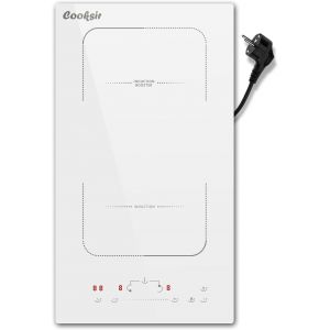 CHECARZHN--NO1-Plaque Induction 2 Feux Pr , Verre Céramique Blanc, Plaque De Cuisson Deux Feux Encastrable 29Cm, 3500Watts, Zone Combinée, 220V, 16A-Fiche Plaque Électrique - Neuf