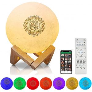 lbgwp60-Haut-Parleur Quran 3D Avec Lumière De Lune - - Bluetooth - Haut-Parleur Quran - Application - Télécommande - Petit Clair De Lune - Lampe Led Avec Bluetooth Eid Mubarak Hadsch - Cadeaux - Neuf