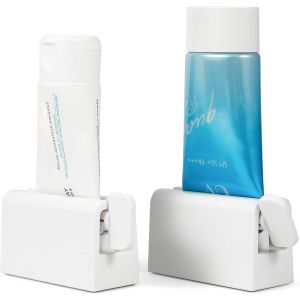 Lot de 2 tubes de dentifrice à rouler - Presse-dentifrice, support de siège, distributeur de dentifrice pivotant pour le visage, la salle de bain - Neuf
