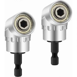 Promotion Hivernale,Perceuses &Agrave; Angle Droit,Perceuses &Agrave; Angle Droit 2 Pi&egrave;ces,Adaptateur Coud&eacute;,Tournevis Et Perceuse Avec Porte-Embout Magn&eacute;tique Rapide - Neuf