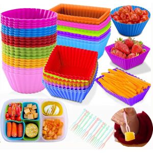 48 Moule Muffins en Silicone s,Moules de Cuisson En Silicone,Antiadh&eacute;sifs Qualit&eacute; Alimentaire Moules &agrave; Cupcakes En Silicone,pour G&acirc;teaux,Glaces,Puddings,Gel&eacute;e - Neuf