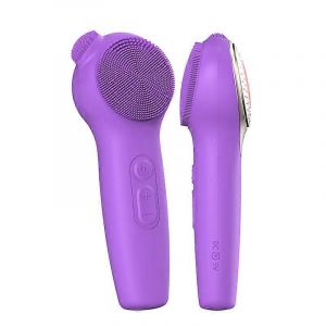Brosse Nettoyante &Eacute;lectrique Pour Le Visage, Brosse Exfoliante 2 En 1 Avec Massage Thermique, Outil De Beaut&eacute;, Violette - Neuf