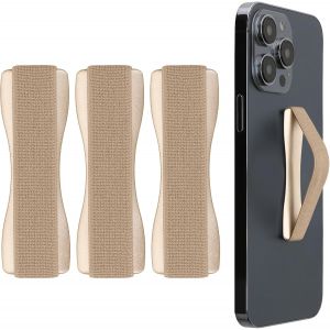 ERYI-3X Support Doigt Smartphone - Accessoire Doigt Pour T&eacute;l&eacute;phone Portable - Sangle Poign&eacute;e Dos Smartphone - Dor&eacute; - Neuf