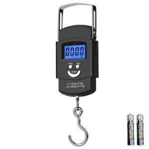 Pèse Bagage Electronique à crochet,Max 50kg/110lb Portable Balance Numérique,avec écran LCD et fonction de tare à un bouton,adapté aux achats, à l'express postal,pêche,aux bagages,etc. - Neuf