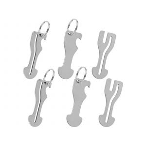 Porte-cl&eacute;s 6 pi&egrave;ces avec ouvre-bouteille et pi&egrave;ce de monnaie pour caddie - Neuf