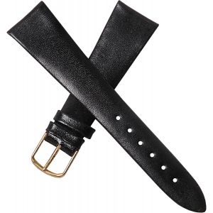 Kal-Bracelet De Montre En Cuir V&eacute;ritable Noir Militaire 20 Mm Pour Homme New Old Stock 1970 - Bande Vintage Original - Strap D'horlogerie Antique Traditionnelle - Neuf