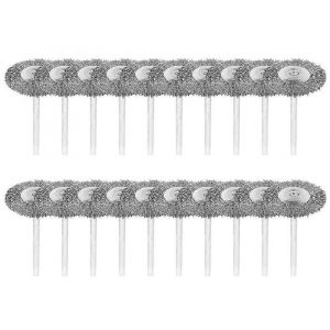 Paquet De 20 Brosses M&eacute;talliques Avec Tige De 3 Mm Acier Inoxydable Polissage Polissage Outil Rotatif Dremel - Neuf