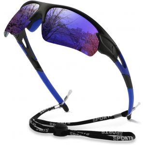 Lunettes De Soleil Polarisées Pour Homme, Femme, Pour Le Baseball, La Course, Le Cyclisme, La Pêche, Le Golf, Protection Uv400, Avec Cordon - Neuf