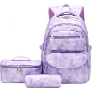 Cartable Fille Primaire CP-Sac &agrave; Dos Elementaire Ensemble de 3 Pieces avec Sacs &agrave; Lunch et Trousse pour CE1 CM1 CM2 D'&eacute;cole &Eacute;tudiant - Neuf