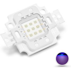 Sjzg-Puce Led Haute Puissance 10w Violet Ultraviolet (Uv 370nm/900ma/Dc 9v-11v/10 Watt) Smd Cob Composants &Eacute;metteur De Lumi&egrave;re Diode 10 W Ultra Violet Ampoule Lampe Perles Diy &Eacute;clairage - Neuf