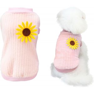 Jgd-Pull-Over Pour Chien, V&ecirc;tement Pour Chien, Peluche, Doux, &Eacute;pais, Chaud, Pour L'hiver, Chiens, Chats, Abricot (Rose, M) - Neuf