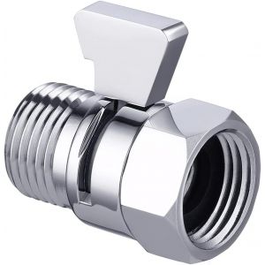 Pommeau de douche Vanne d'arr&ecirc;t avec poign&eacute;e en m&eacute;tal G1/2 Vanne de contr&ocirc;le du d&eacute;bit d'eau Laiton Chrome poli, K1140B3-CH - Neuf