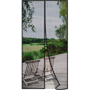 Moustiquaire Porte Fenetre 60x180cm,Noir Rideau Moustiquaire Porte Aimantée,Respirantes,Maille Ultra Fine,Anti-Moustiques Pour Salon,Fermeture Automatique,Avec Bande Adhésive - Neuf