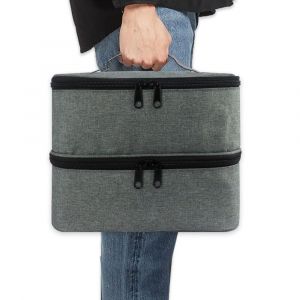 2-Tier Amovible Nail Polish Organisateur - Détient 40 Bouteilles (15 ml - 0.5 fl oz), vernis Cas avec l'Outil de Pochette de Rangement (Gris) - Neuf