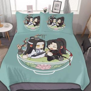 Parure De Lit 3 Pieces Adjzepuo Mo Dao Zu Shi, Motif Humoristique, 1 X 90 Pouces, Avec Housse De Couette Et 2 Taies D'oreiller. - Neuf