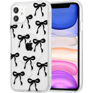 KALANKA-Coque Magn&eacute;tique pour iPhone 11 Compatible avec Recharge sans Fil, Transparent &Eacute;tui Housse de T&eacute;l&eacute;phone en Motif de Papillon Antichoc Bumper Cover pour Filles Femme, Noir - Neuf