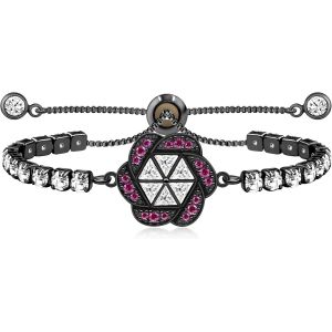 Kal-Bracelet Rivi&egrave;re &Agrave; Breloques En Forme De Fleur Avec Zircone Cubique &Eacute;tincelante R&eacute;glable Pour Fille, Petite Amie, Maman, Bijoux De Vacances - Neuf