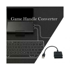 Adaptateur Convertisseur Usb Ps1/Ps2 Vers Ps3/Pc Avec Support De Vibration - Noir - Neuf