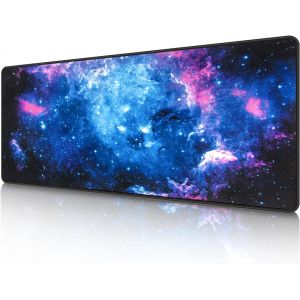 JGD-Grand Tapis de Souris de Jeu&iquest;800&times;300&times;3mm&iquest; avec Bords Cousus, Base en Caoutchouc Naturel antid&eacute;rapant Durable, Tapis de Clavier Lavable, Tapis de Bureau pour Gamer, Bureau. Starry Sky Mouse Pad - Neuf
