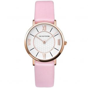 Vava Voom Mode Femmes Quartz Montre Pu Cuir Bracelet Montre-Bracelet Accessoire (Rose) - Neuf