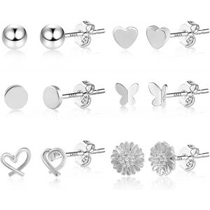Kal-6 Pcs Boucles Doreilles Femme Acier Inoxydable Piercing Oreille Cartilage Helix, S925/Plaqué Or 14 Carats - Neuf