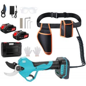 NouvelHorizonstore-Secateur Electrique Sans Fil, Avec Sac Banane et C&acirc;ble d'extension, Ouverture Max de la Lame 50mm, Sk7, 21 V 2 * 2000 mAh Batterie, S&eacute;cateur Avec Moteur Sans Balais Pour Jardinage, - Neuf