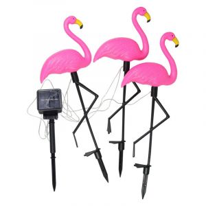 Lanterne Solaire À Led Avec Flamant Rose,Imperméable,Éclairage D'extérieur,Luminaire Décoratif,Idéal Pour Un Jardin - B-3pcs-E252 - Neuf