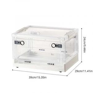 Coffre De Rangement Pliable, Boîte De Rangement Ouverte, Boîte De Rangement Transparente, Organisateur De Vêtements De Garde-Robe De Maison, Grande Capacité En Plastique Transparent 1 Pièce-1pc Blanc - Neuf