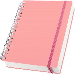Cahier Ligné A5-1 Pc Rose Carnet Spirale 15.5x20.9cm - 100g/M² Carnet De Notes A5 - Bloc Note A5-300 Pages/150 Feuilles Carnet Ligné - Journal Notebook À Couverture Plastique - Neuf