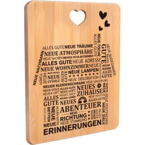 Cadeau De Pendaison De Cr&eacute;maill&egrave;re - Planche &Agrave; D&eacute;couper En Bambou - Cadeau De Pendaison De Cr&eacute;maill&egrave;re - Cadeau D'appartement - L&eacute;g&egrave;re Et Pratique - 28 X 21,5 Cm - Neuf