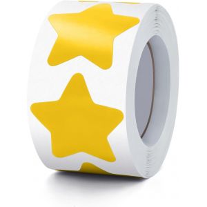 &Eacute;toiles Jaunes Autocollantes Rouleau 3.8cm Grande &Eacute;toile Autocollante &Eacute;tiquettes De No&euml;l &Eacute;toile Autocollant De R&eacute;compense D&eacute;coration Pour Enfants Enseignants Business 500 Pi&egrave;ces - Neuf