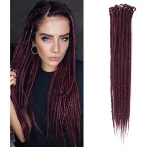 Ershi-20 Pouces 20 Brins/Paquet Extensions De Dreadlocks Synthétiques Minces 0,6 Cm Cheveux Tressés Au Crochet Dreads Douces Dread[2 - Neuf