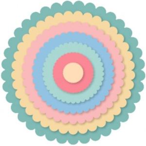 Set De Mini Matrices Essentielles Pour Création De Scrapbooking, Travaux Manuels Et Cartes | Forme De Cercles Festonnés, Taille Approximative De Diamètre Entre 1 Cm Et 7 Cm - Neuf