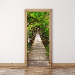 Sticker De Porte Effet 3d (77x200cm, Pont-Levis), Sticker D'intérieur En Pvc Pour La Décoration Des Murs Du Salon, De La Cuisine, De La Chambre À Coucher Et De La Salle De Bain - Neuf
