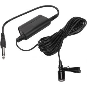 ChenQuanSarl-Microphone Lavalier, Jack 6,35 Mm Clip Professionnel Sur Microphone Filaire Micro-Cravate Omnidirectionnel Avec Adaptateur 3,5 Mm, Câble De 5 M / 16,4 Pieds, Pour Guitare, Voix, Tambour, - Neuf